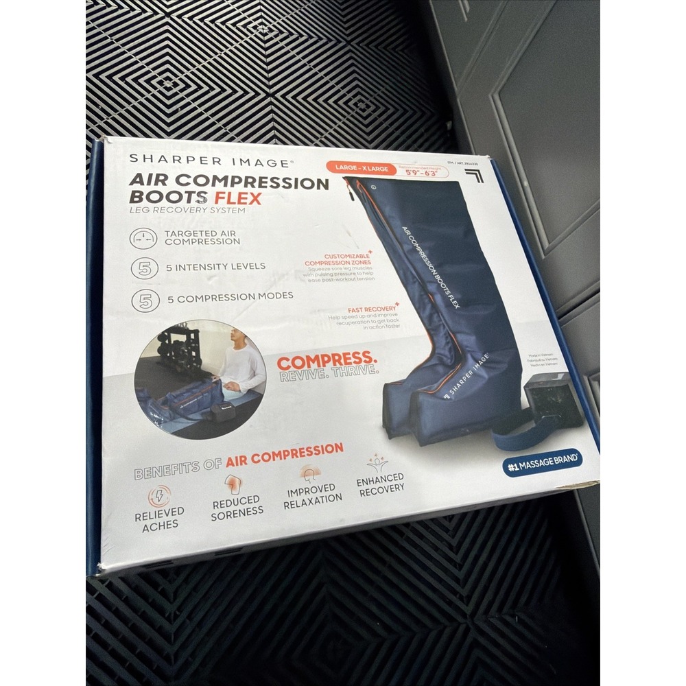 Sharper Image Air Compression Boots Flex Leg Recovery System Massage LARGE XL.